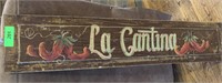 WOOD LA CANTINA SIGN