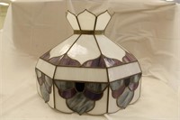 Purple & gray stained glass lamp shade
