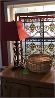 Lamp and wire basket
