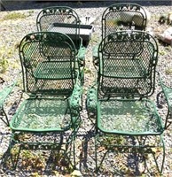 Ornate Set Of  Wrought Iron Rocking Chairs