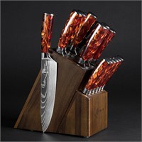 SENKEN 16-Piece Natural Acacia Wood Kitchen Knife