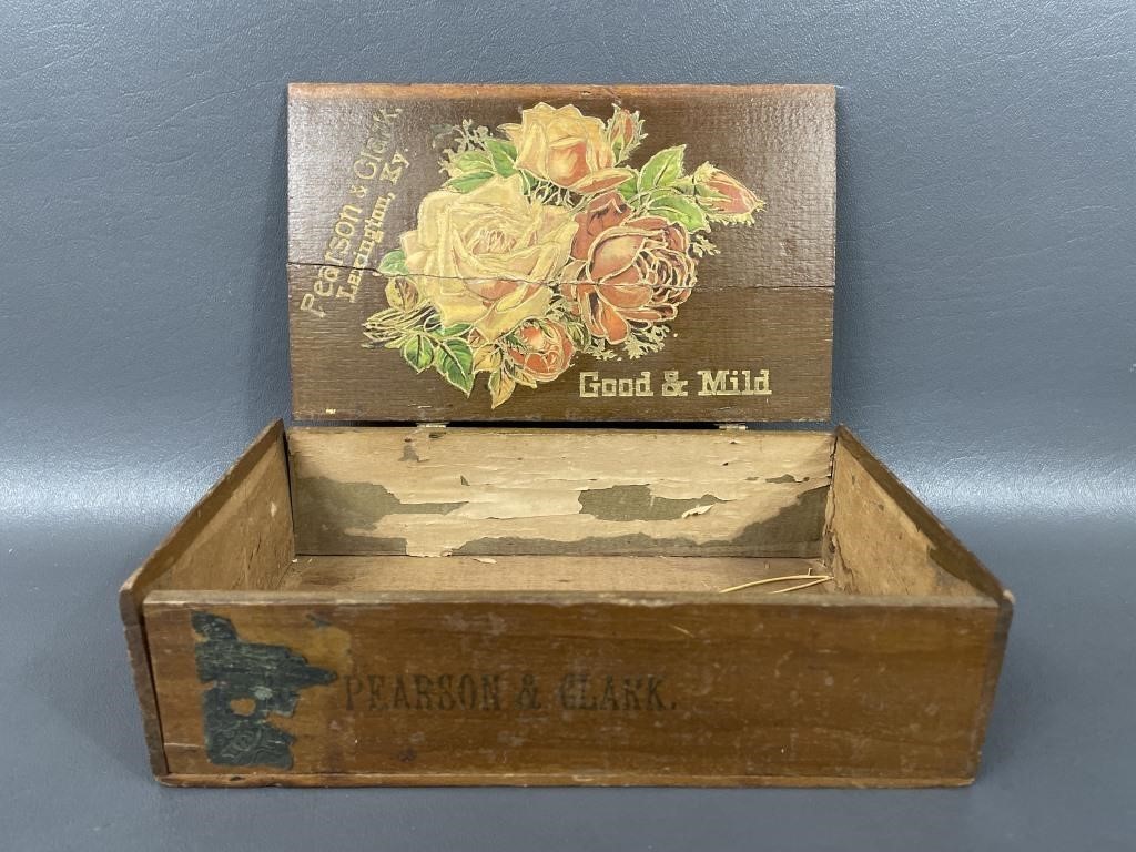 Antique Pearson & Clark Cigar Keep Sake Box