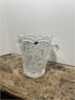 CUT CRYSTAL ICE BUCKET 10 1/4" X 7 1/2" X 9"