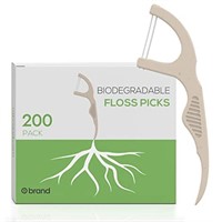 Biodegradable Floss Picks, 200 Picks, Double