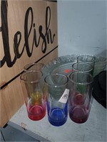 6 Colorful Shot Glasses & 4 Relish Dish
