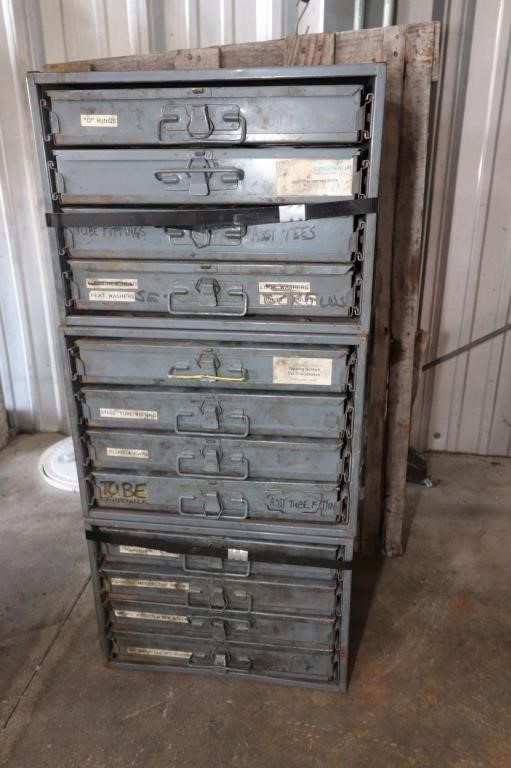 Metal Drawer Cabinet With Contents
