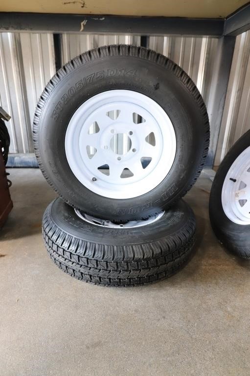 2 Trailer Tires on Rims - 205/75D14 - New