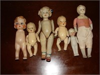 Vintage Bisque miniature baby dolls marked Japan