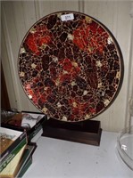 Decorative Art Glass on Wooden Stand