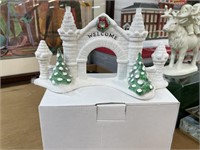 Welcome sign for Christmas village