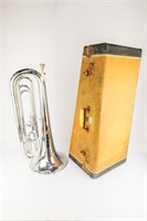 Vintage Marching Baritone Bugle Band Instrument w/