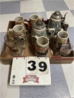 Budweiser and Coors Beer Steins