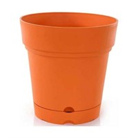 Mintra 8.5in Round Pot, Orange 8.5W x 8.75H