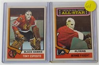 1974-75 OPC Bernie Parent & Tony Esposito Cards