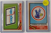 2 1974-75 OPC Team Cards Kansas City Scouts