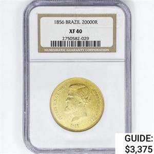 1856 BRAIL 20000R .53oz Gold NGC XF40