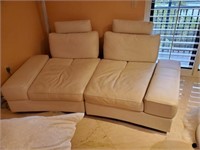 2 PC White Leather Lounging sofa