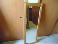 Heavy Wood Framed Mirror, Can Hang Vertically or