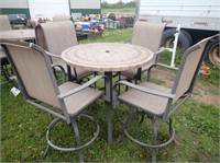 HD Patio Table w/ (4) Chairs - 38" Diameter x 37"H