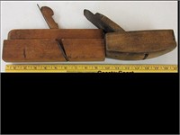 PAIR OF WOODEN WOOD PLANES - ONE MARKED GILLETT
