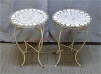 Outdoor Tables w Beach Design ~ Set of 2