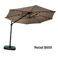 11ft Solar Illuminated Patio Umbrella (read info)