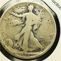 1918 S Walking Liberty 50c