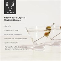 (C-1)Viski Crystal Stemless Martini Glasses - Fun