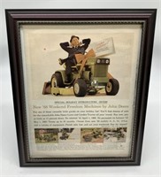 John Deere framed advertisement