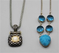 S: STERLING SILVER / BLUE STONE NECKLACE & OTHER