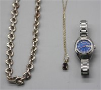 S; LADIES SEIKO WATCH, BC COMING NECKLACE +