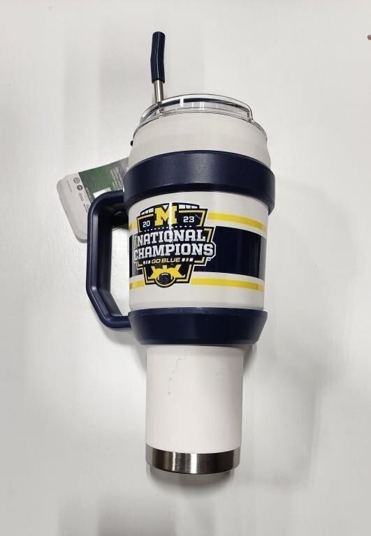 MICHIGAN 40oz STAINLESS STEEL HANDLE TUMBLER