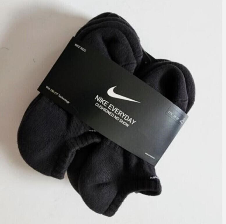 Nike Cushioned No Show Socks Black Youth 5y - 7y