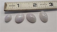 Polished White Agate Cabochons