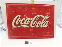 VINTAGE CELULOID COCA COLA SIGN, EMBOSSED