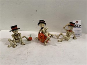 3 Skeleton Halloween Figures