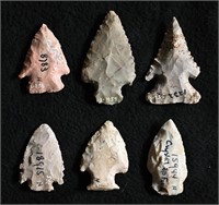 6 Arrowheads Longest is 2" Found by Venn Keeling i