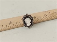 Vintage Sterling Silver Cameo Ring Size 7