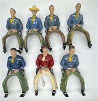 (7) Large 1950s-60s Hartland Plastic Cowboys /