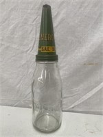 Genuine embossed Energol quart bottle & tin top