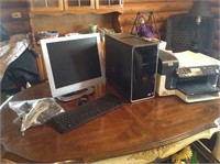 Dell PC with monitor and printer