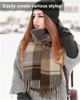 Womens Scarf Fashion Long Plaid Shawls Wraps Big