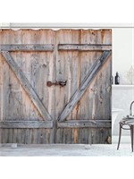 MSRP $15 Rustic Shower Curtain w/Hooks