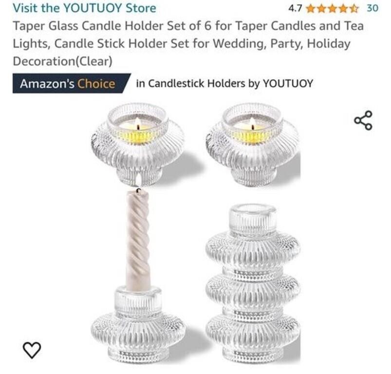 MSRP $17 Set 6 Candle Holders