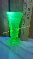 Vaseline glass opalescent vase