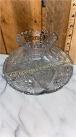 Heavy cut crystal bowl vase