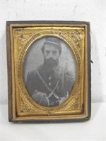 Tintype Frame W/Confederate Soldier Print See Info