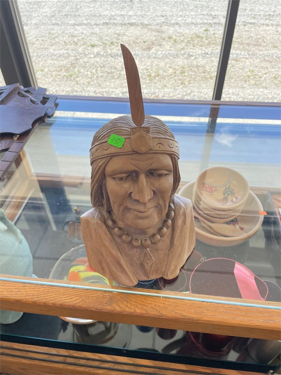 Carved Wooden Indian Head