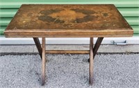 Antique Folding Wood Table 18"H x 26"L x 15"W