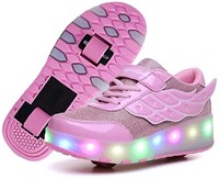 AS IS AIkuass Roller Shoes for Girls 1 USB Recharg